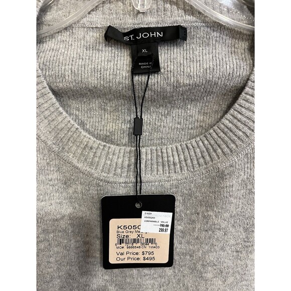 ST. JOHN Luxurious Oversized Gray Mens Sweater XL Wool Bld MSRP $795 NWT - Picture 3 of 9
